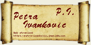 Petra Ivanković vizit kartica